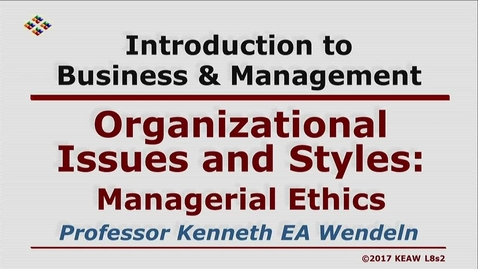 Thumbnail for X100 08-2 Managerial Ethics