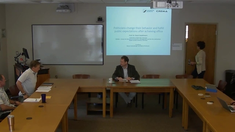 Thumbnail for 09/11/2017 Colloquium Series: David Stadelmann Department of Economics, University of Bayreuth:“Politicians Change Their Behavior and Seek the Public Interest after Achieving Office”