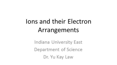 Thumbnail for entry Ions and their Electron Arrangements