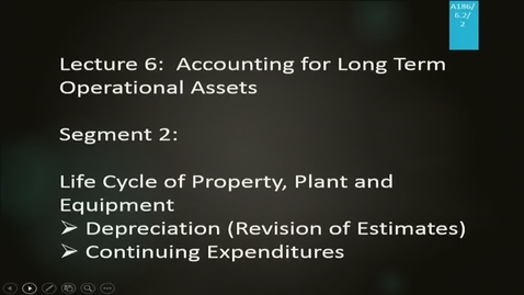 Thumbnail for entry A186 06-2 Accounting for Long Term Operational Assets