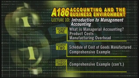 Thumbnail for entry A186 10-1 Introduction to Management Accounting