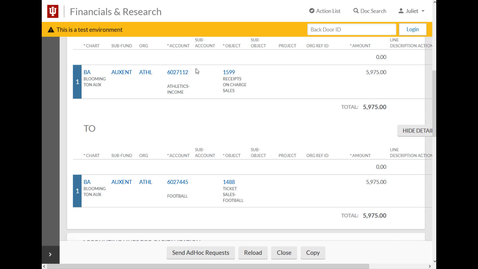 Thumbnail for Getting Started in KFS - Video 13 - Ad Hoc Recipients and Action List