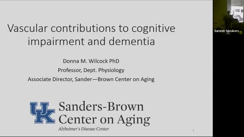 Thumbnail for Donna Wilcock, PhD | Alzheimer's Disease Research Summit | February 17th, 2023