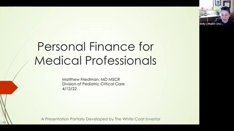 Thumbnail for entry FDC Session: Money-Intro to Personal Finance for Medical Professionals