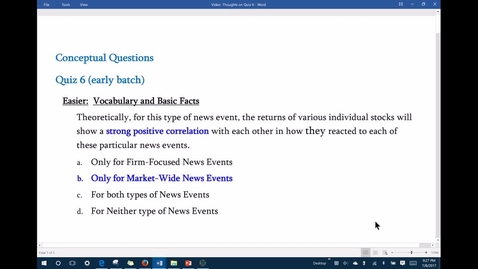 Thumbnail for Discussion of Quiz 6 Conceptuals