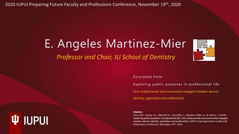 Thumbnail for Exploring Public Purposes in Professional Life: Panelist Angeles Martinez-Mier