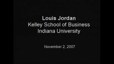 Thumbnail for entry Louis Jordan: Distinguished Entrepreneur-in-Residence