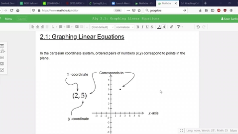 Thumbnail for Alg 2.1: Cartesian Coordinates and Linear Equations