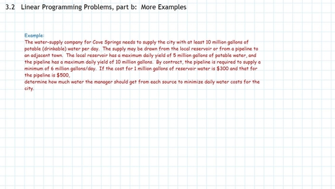 Thumbnail for entry Linear Programming Problems, Part b, More Examples