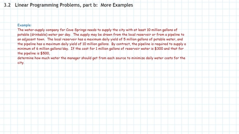 Thumbnail for Linear Programming Problems, Part b, More Examples