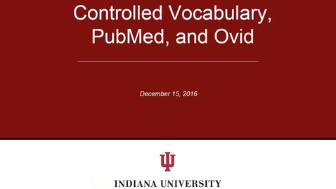 Thumbnail for Controlled Vocab PubMed Ovid