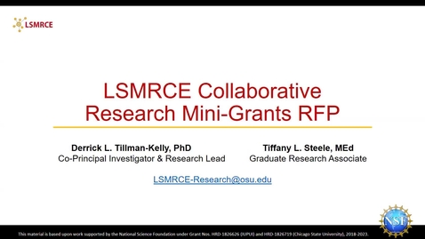 Thumbnail for entry LSMRCE Research Grant RFP