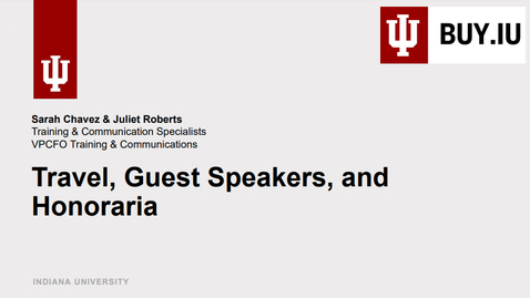 Thumbnail for Travel, Guest Speakers, and Honoraria