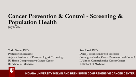 Thumbnail for Cancer Prevention &amp; Control - Screening &amp; Population Health