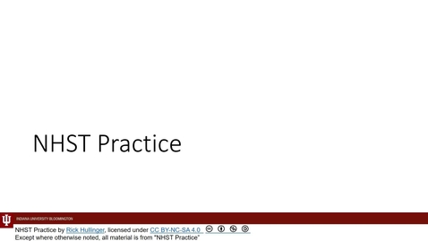 Thumbnail for K300 L12 Mod 06 NHST Practice