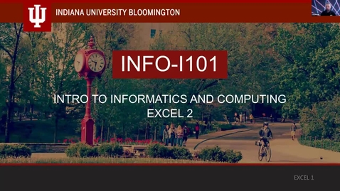 Thumbnail for INFO I101 LAB Excel 2
