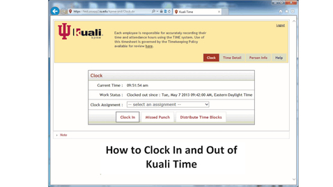 Thumbnail for How to Clock In to Kuali Time