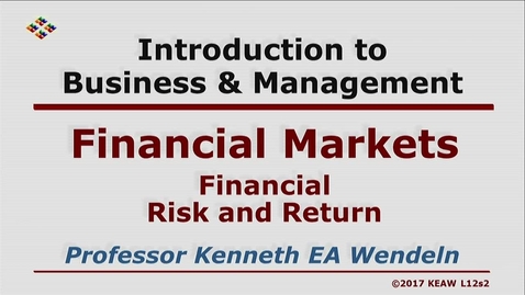 Thumbnail for entry X100 12-2 Financial Risk and Return