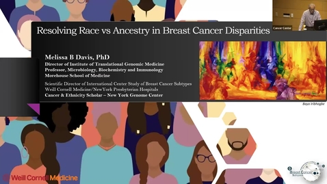 Thumbnail for entry IUSCCC Seminar 4/25/2024: “Resolving Race vs Ancestry in Determinants of 
Cancer Disparities” Melissa B Davis, PhD , Director, Institute of Translational Genomic Medicine , Georgia Research Alliance Distinguished Investigator , Professor of Microbiology

