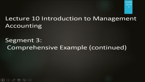 Thumbnail for entry A186 10-3 Introduction to Management Accounting