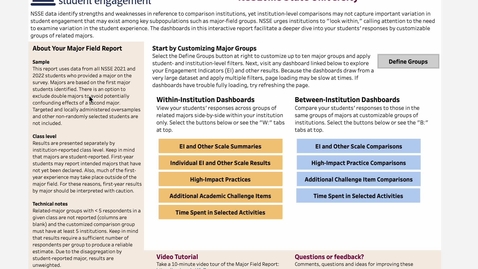 Thumbnail for NSSE Major Field Report 2022 Tutorial