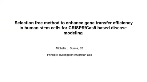 Thumbnail for entry Selection free method to enhance gene transfer efficiency in human stem cells for CRISPR/Cas9 based disease modeling