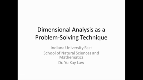 Thumbnail for entry Dimensional Analysis - One Conversion Factor Only