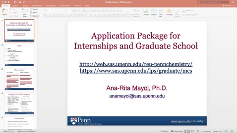 Thumbnail for entry Application Package for Internship and Graduate School