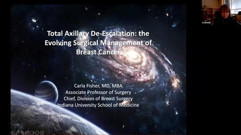 Thumbnail for IUSCCC Grand Rounds 3/7/2025: “Total Axillary De-escalation: the Evolving Surgical Management of Breast Cancer” Carla Fisher, MD -Associate Professor of Surgery, Shawn Hanson Scholar in Breast Cancer Research, IUSM