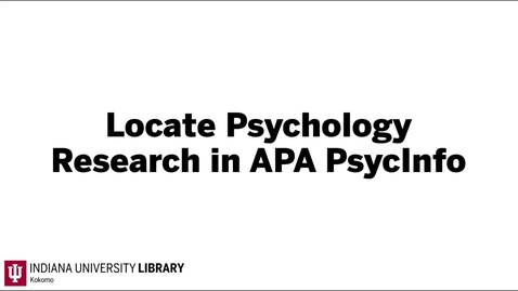 Thumbnail for Locate Psychology Research in APA PsycInfo
