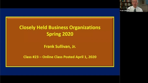 Thumbnail for CHBO Spring 2020 Class #23 - Part 1