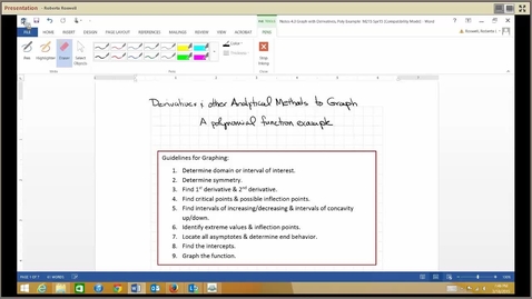 Thumbnail for M215_4.3 Derivatives &amp; Graphing, Poly Example