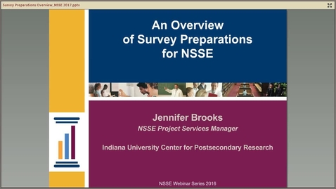 Thumbnail for An Overview of Survey Preparations for NSSE
