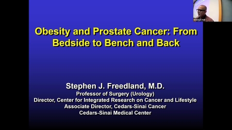 Thumbnail for entry IUSCCC Grand Rounds 9/16/2022:“Obesity and Prostate Cancer: from Bedside to Bench and Back” Stephen Freedland, MD 
Professor, Division of Urology
Director of the Center for Integrated Research in Cancer and Lifestyle
