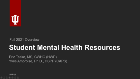 Thumbnail for entry Get to Know: Student Mental Health Resources