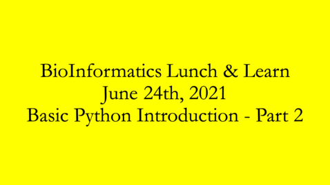 Thumbnail for Basic Python Introduction Part 2