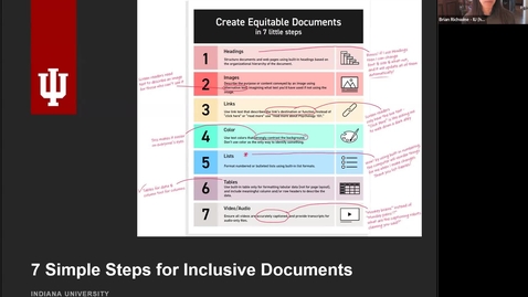 Thumbnail for entry 3/2/22 ILTE Workshop: Seven Simple Steps to Course Accessibility – presented by Brian Richwine