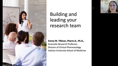 Thumbnail for entry MPRINT Webinar Series: October 4, 2022: | Dr. Emma Tillman | &quot;Building and leading your research team&quot;