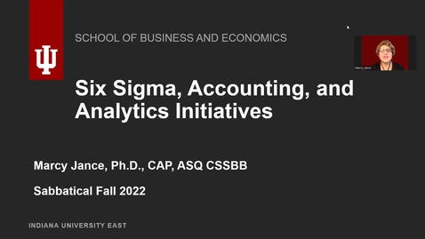 Thumbnail for Six Sigma, Accounting, and Analytics Initiatives - Marcy Jance