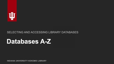 Thumbnail for Databases A to Z