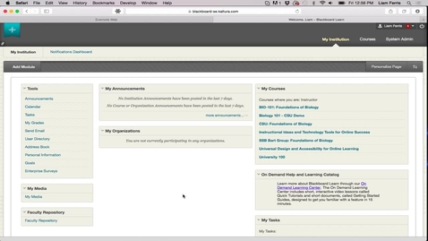 Thumbnail for Blackboard Learn Demo 7-10-2015