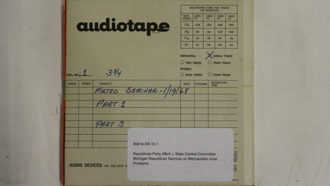 Thumbnail for entry Michigan Republican Seminar on Metropolitan Area Problems [Part 1]