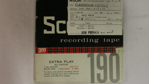 Thumbnail for College of LSA: Afro-American: A Survey History; Toll and Waters ([R123A]) [Part 1]