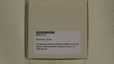 Thumbnail for entry Pat Babcock Director of Mental Health on Current Status of Mental Health Programs Time: 4:13