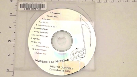 Thumbnail for entry Audio/Visual Materials &gt; Audio recordings &gt; Winter Concert, December 11, 2004