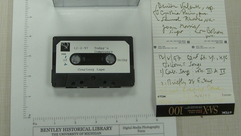 Thumbnail for entry 92nd St. Y, New York City - Today's Composers - Courtesy tape [Side 1]