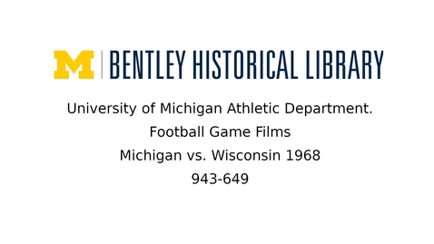 Thumbnail for entry University of Michigan Football vs. Wisconsin  1968