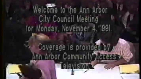 Thumbnail for entry Ann Arbor City Council, Taping of the Domestic Partnership Ordinance