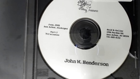 Thumbnail for Center for the History of Medicine - John W. Henderson, 2005 June - Part 2