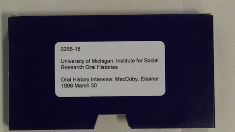 Thumbnail for entry Oral History Interview: MacCoby, Eleanor